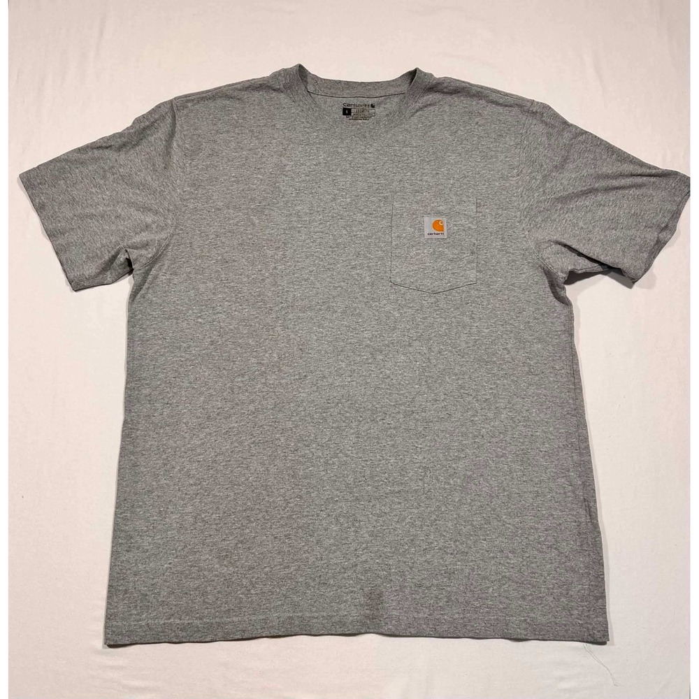 Carhartt Mens Loose Fit Heavyweight Pocket T-Shirt Heather Gray Large K87 Tee